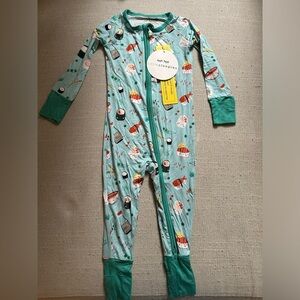NWT Little Sleepies Sushi Teal Footie 12-18 mos.